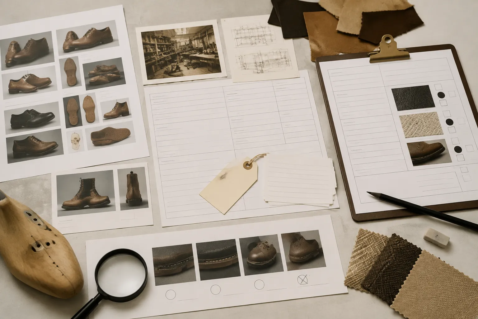 Footwear reference documentation workspace with source records and review materials