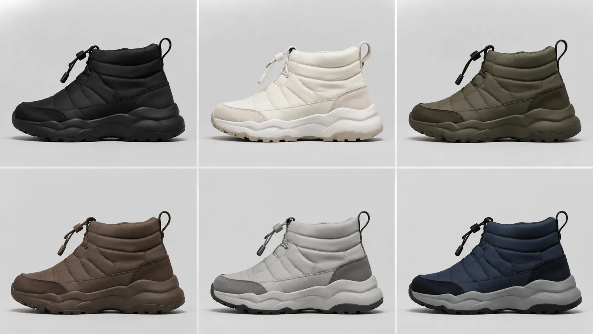 Matched footwear concept views for comparing colorways and variant consistency