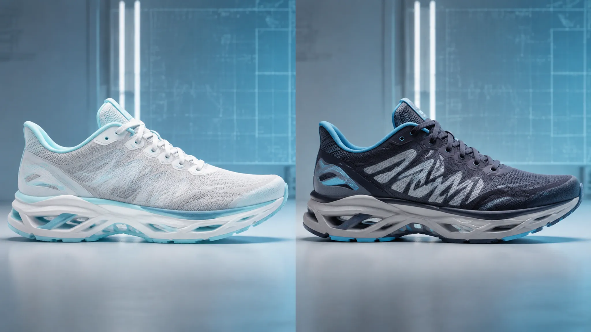 Footwear turntable comparison showing consistent camera framing and variant views