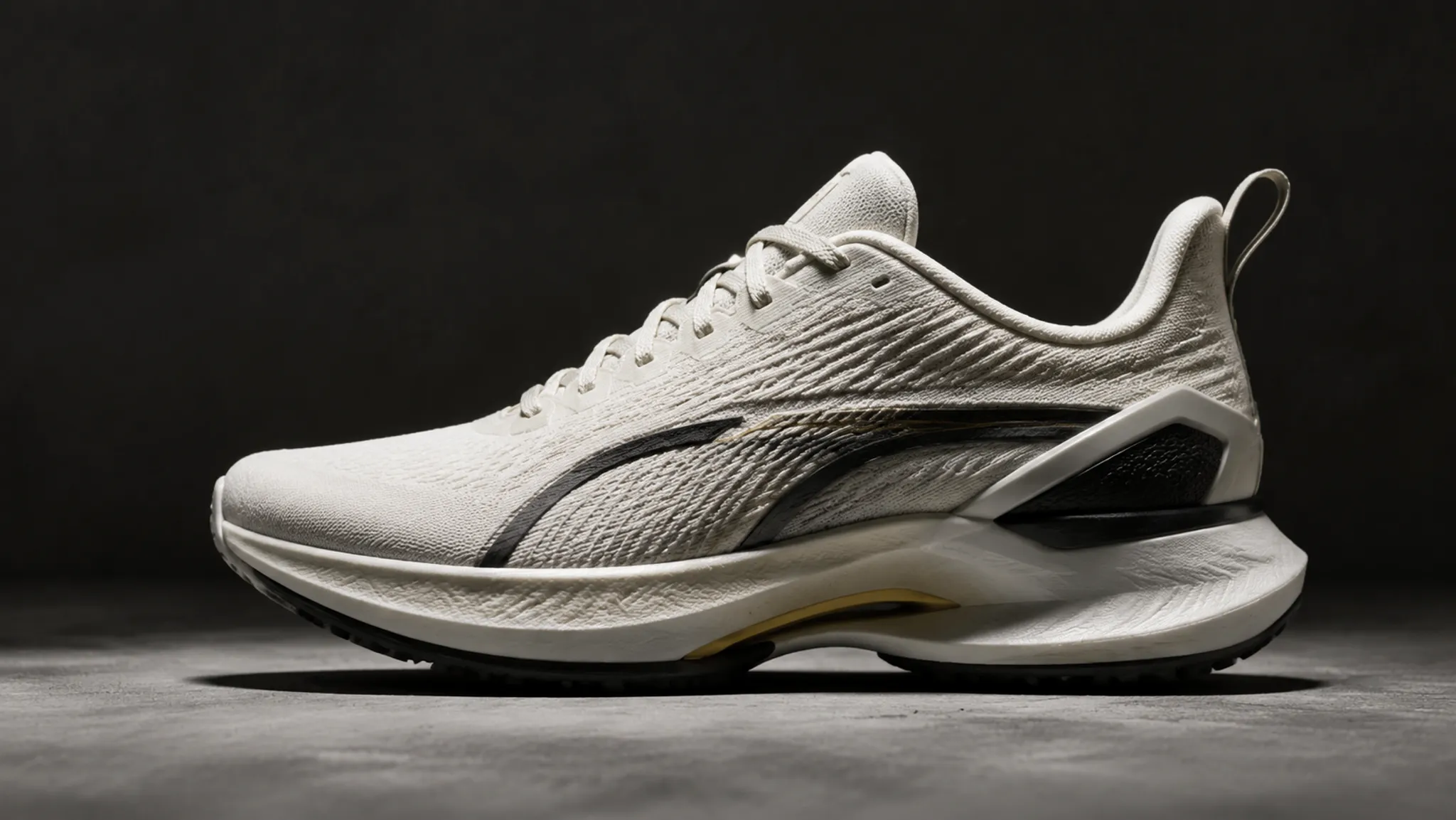 Footwear side view showing silhouette read under directional lighting